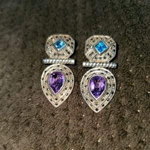 Amythyst and Topaz inlay to Sterling Silver